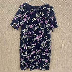 Lands End Floral Dress Size 14 Short Sleeve